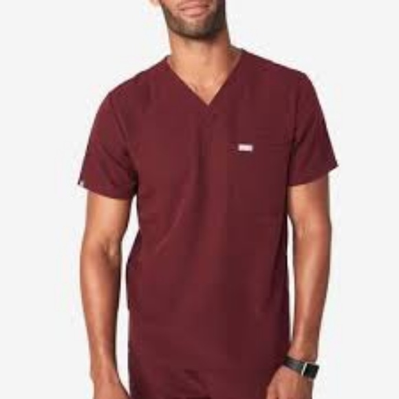 Figs Other - NWT FIGS LEON 2 Pocket Burgundy Scrubs Shirt Top